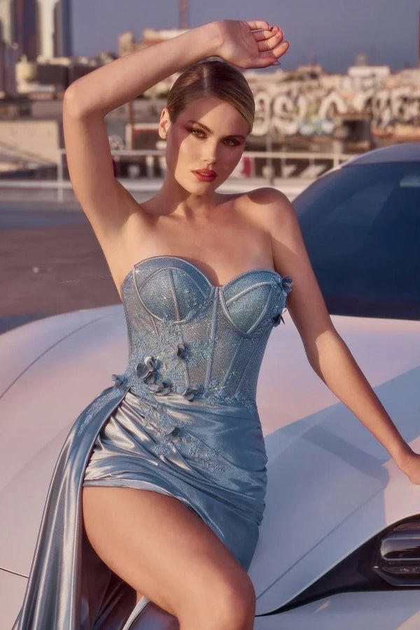 Party Dress with Sheer Corset - Ladivine (J884)