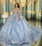 Vestido de Quinceañera con Efecto Hielo y Cola Extralarga - Princesa by Ariana Vara PR30251