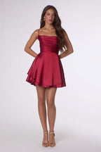 Vestido Elegante Corto En Satinado - Amoris T616