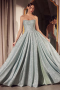 Vestido de Gala y Prom Línea A con Brillos y Abertura - Amoris T701