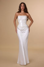 Vestido Ajustado de Lentejuelas y Satén - Amoris Bridal T744W