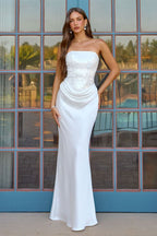 Vestido Ajustado de Lentejuelas y Satén - Amoris Bridal T744W