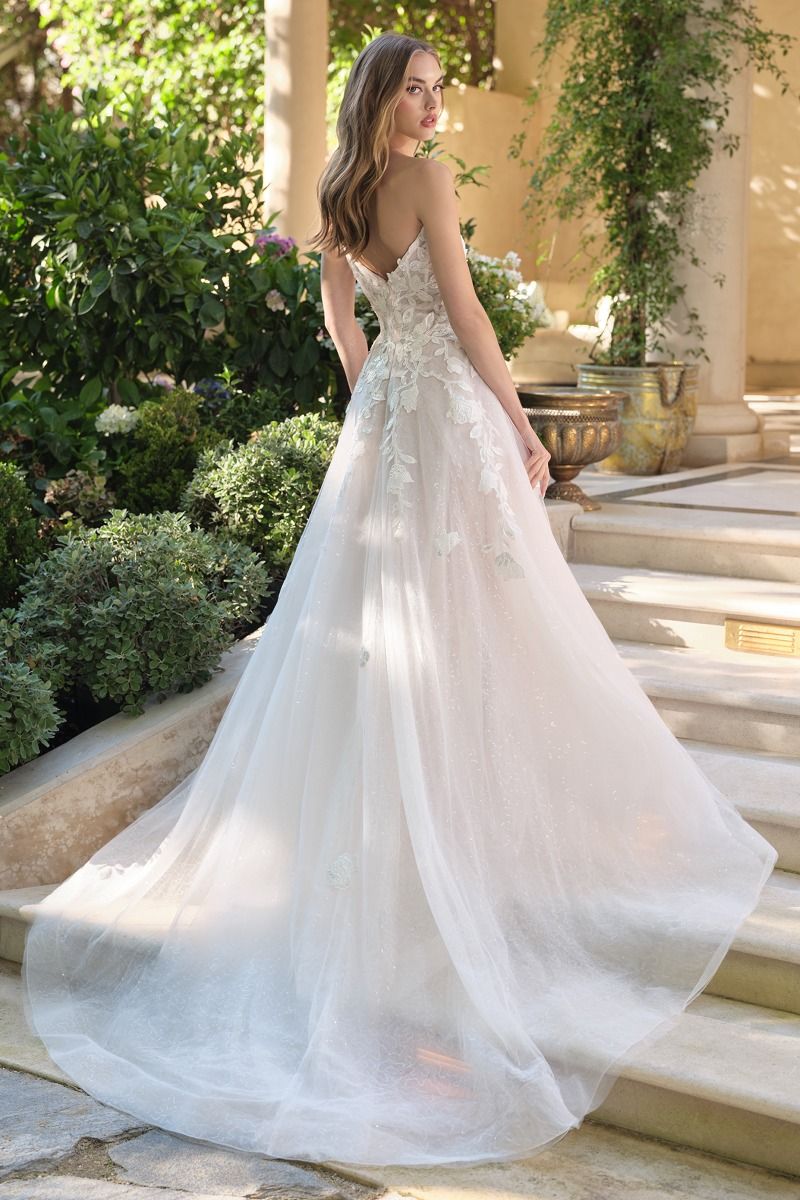Vestido de Novia Corte A con Corsé Ilusión y Encaje 3D - Andrea & Leo WL070