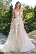 Vestido de Novia Corte A con Corsé Ilusión y Encaje 3D - Andrea & Leo WL070
