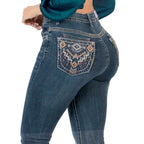 Jeans Vaqueros Bootcut Med Blue para Mujer Lamasini 766
